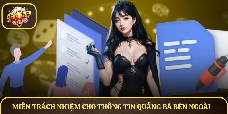 Miễn trách nhiệm cho thông tin quảng bá bên ngoài
